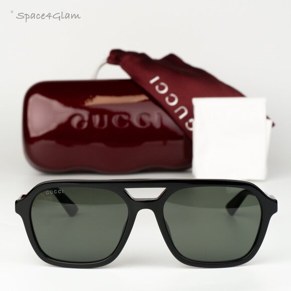 Gucci Men Sunglasses Black Grey Pilot GG1823SA 001 NEW AUTHENTIC